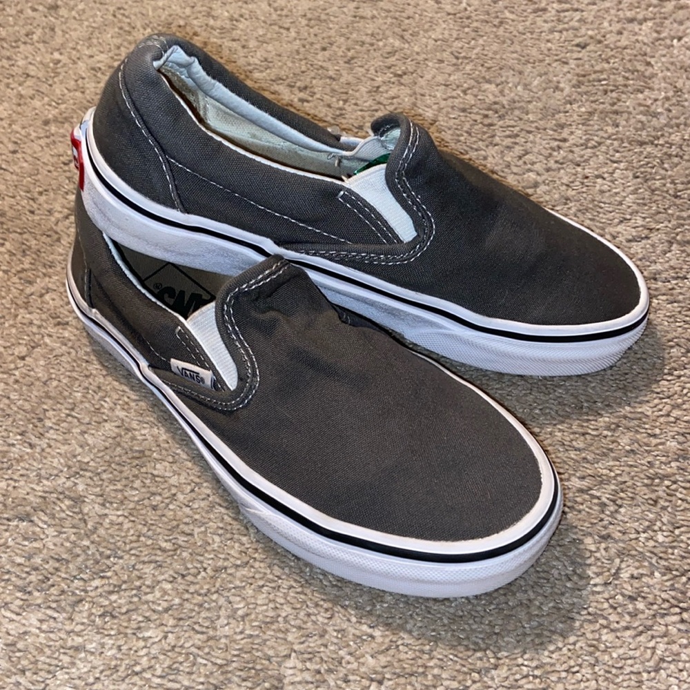 Gray slips ons